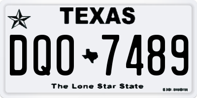 TX license plate DQO7489