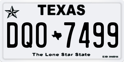 TX license plate DQO7499