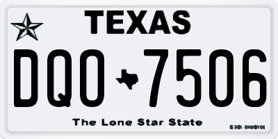 TX license plate DQO7506