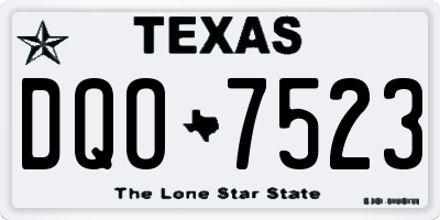 TX license plate DQO7523