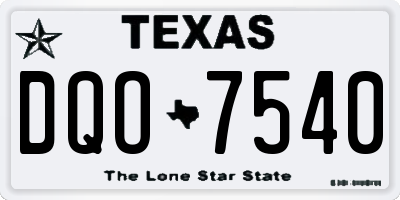 TX license plate DQO7540