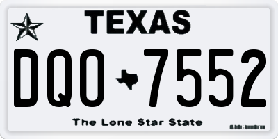 TX license plate DQO7552