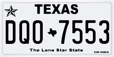 TX license plate DQO7553