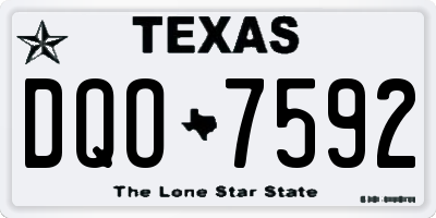 TX license plate DQO7592