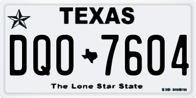 TX license plate DQO7604