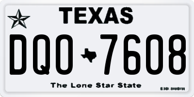 TX license plate DQO7608
