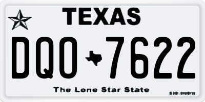 TX license plate DQO7622