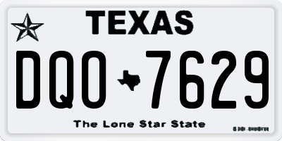 TX license plate DQO7629