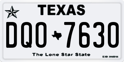 TX license plate DQO7630