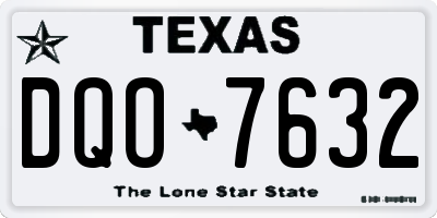 TX license plate DQO7632