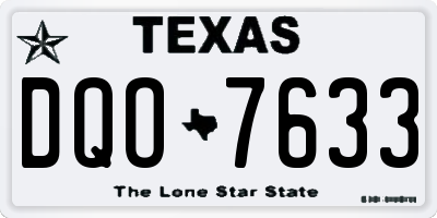 TX license plate DQO7633
