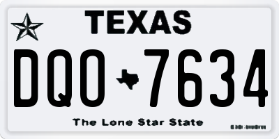 TX license plate DQO7634