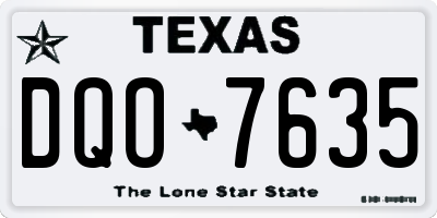 TX license plate DQO7635