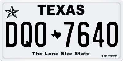 TX license plate DQO7640