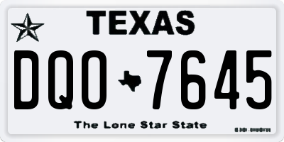 TX license plate DQO7645