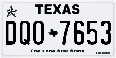 TX license plate DQO7653
