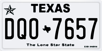 TX license plate DQO7657