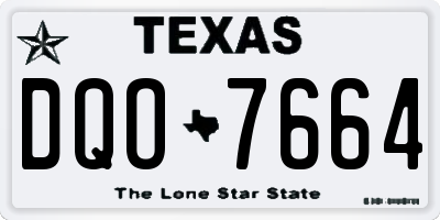 TX license plate DQO7664