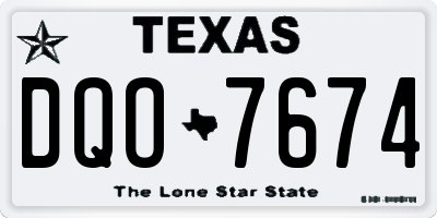 TX license plate DQO7674