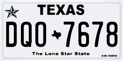 TX license plate DQO7678