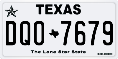 TX license plate DQO7679