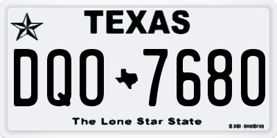TX license plate DQO7680