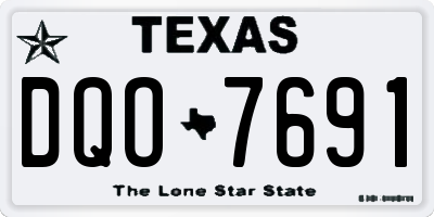 TX license plate DQO7691