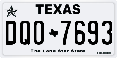 TX license plate DQO7693