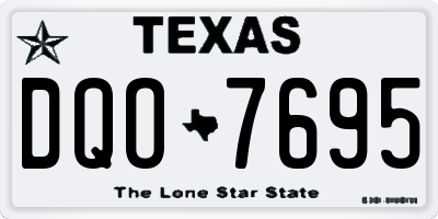 TX license plate DQO7695