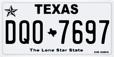 TX license plate DQO7697