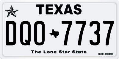 TX license plate DQO7737