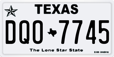 TX license plate DQO7745