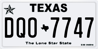 TX license plate DQO7747