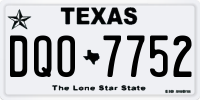 TX license plate DQO7752