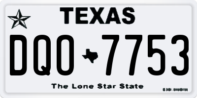 TX license plate DQO7753