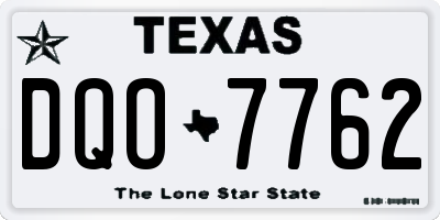 TX license plate DQO7762