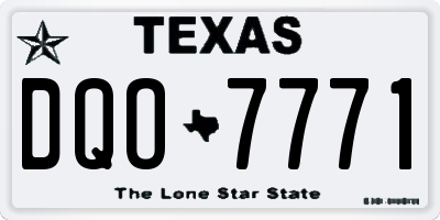 TX license plate DQO7771