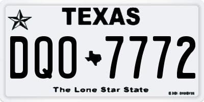 TX license plate DQO7772