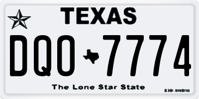 TX license plate DQO7774