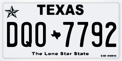 TX license plate DQO7792
