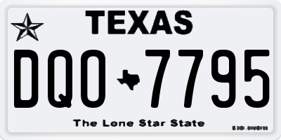 TX license plate DQO7795