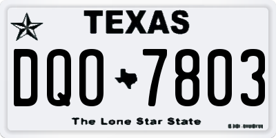 TX license plate DQO7803