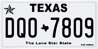 TX license plate DQO7809