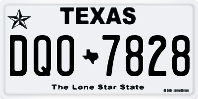 TX license plate DQO7828