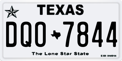 TX license plate DQO7844