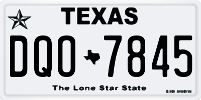 TX license plate DQO7845