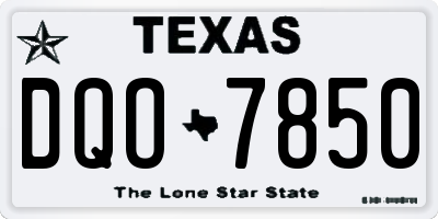 TX license plate DQO7850