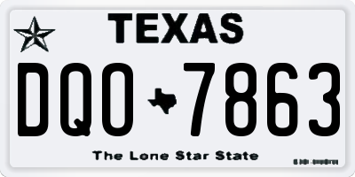 TX license plate DQO7863