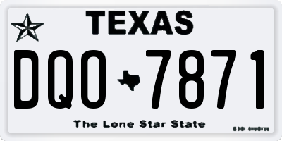 TX license plate DQO7871