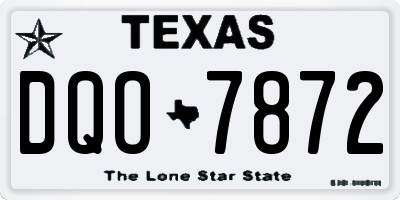 TX license plate DQO7872